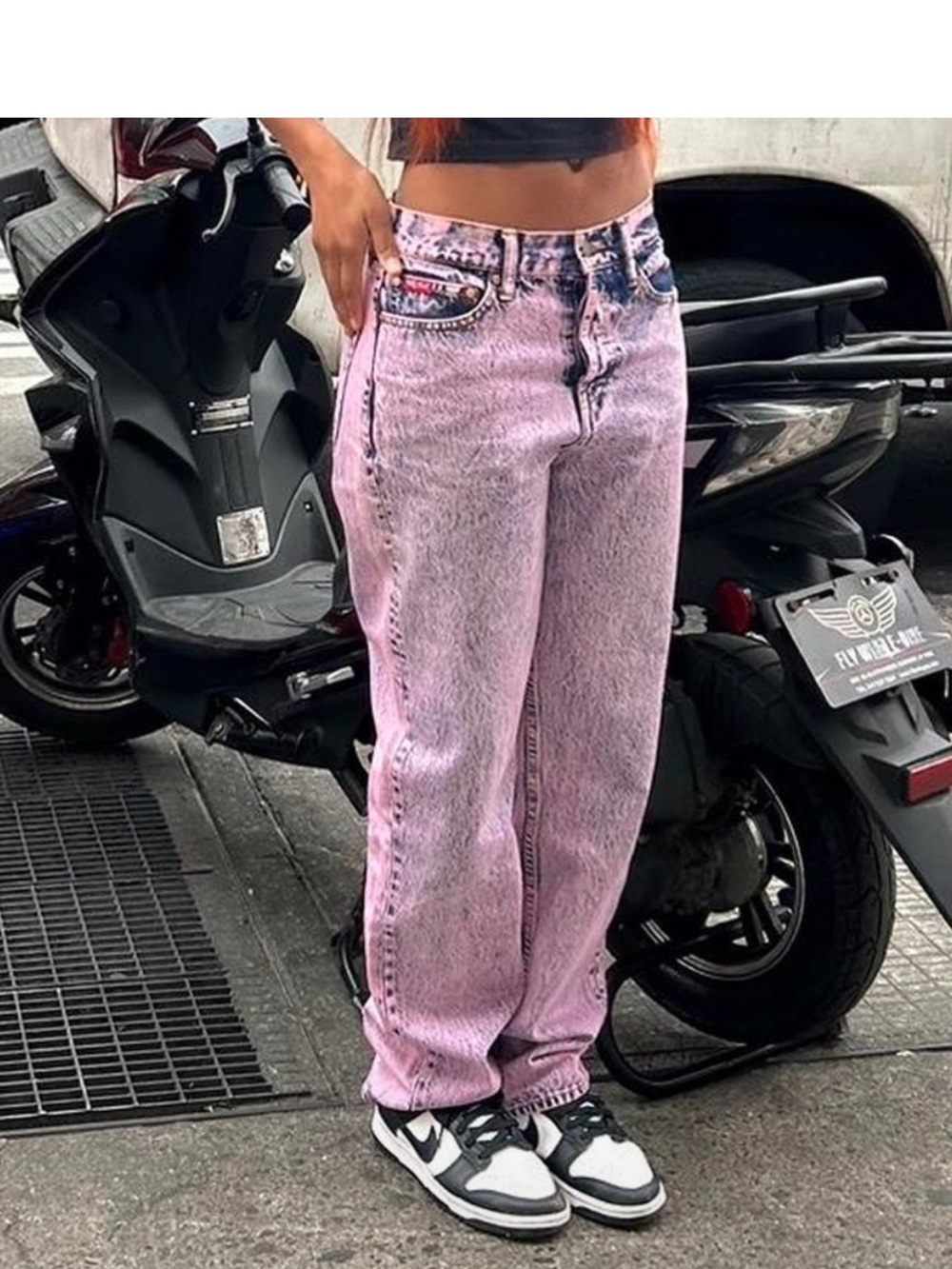 Teddy Fresh Pink Acid-Wash Boyfriend Jeans
